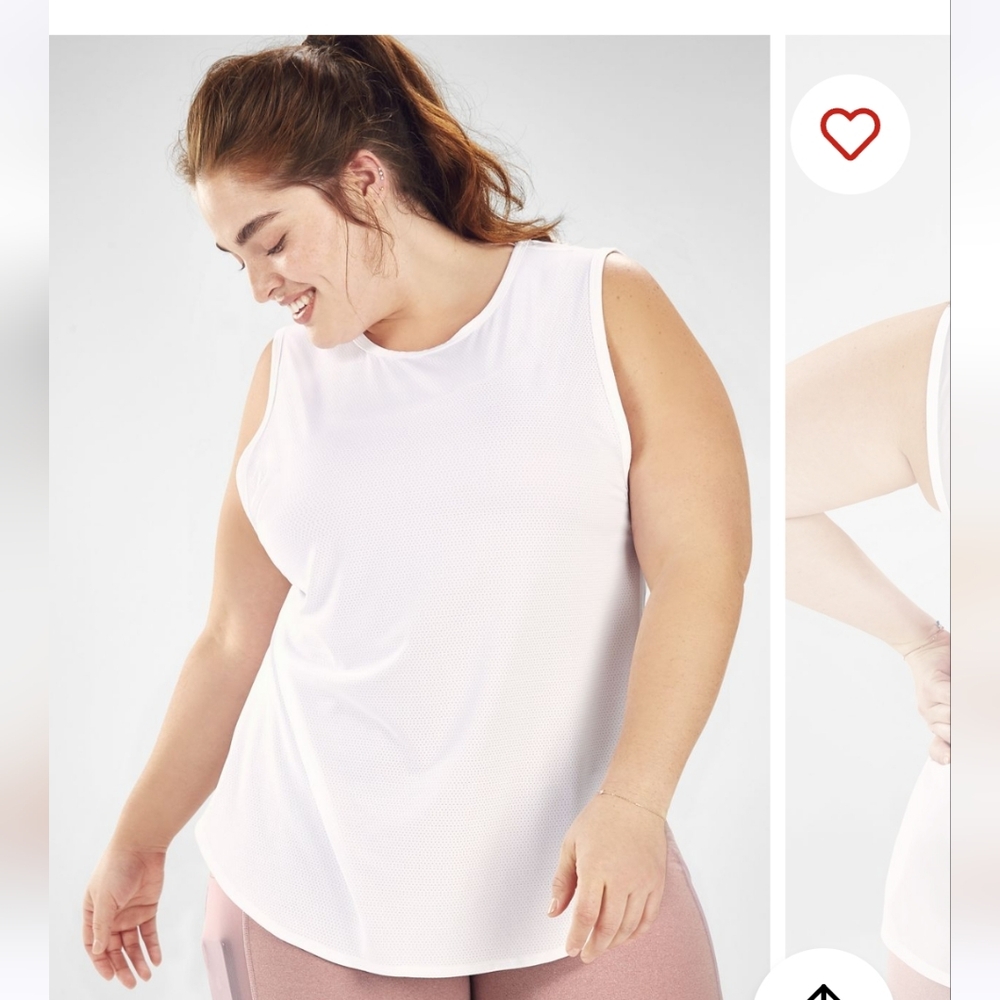 NWT Fabletics Trisha Mesh Tank, light pink, 3X